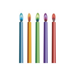 10 COLR FLME BDAY CANDLE HLDRS