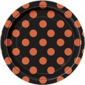 8 ORNG/BLCK DOT 7" PLATE