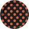 8 ORNG/BLCK DOT 7" PLATE