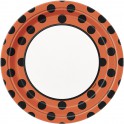8 ORNG/BLCK DOT 9" PLATE