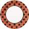 8 ORNG/BLCK DOT 9" PLATE