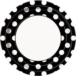 8 BLACK DOTS 9" PLATE