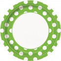 8 LIME GRN DOTS 9" PLATE