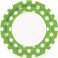 8 LIME GRN DOTS 9" PLATE