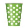 6 LIME GRN DOTS 12OZ CUPS