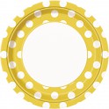 8 SUNFL YLLW DOTS 9" PLATE