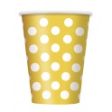6 SUNFL YLLW DOTS 12OZ CUPS