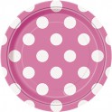 8 HOT PINK DOTS 7" PLATE