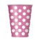 6 HOT PINK DOTS 12OZ CUPS