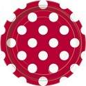 8 RUBY RED DOTS 7" PLATE