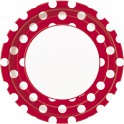 8 RUBY RED DOTS 9" PLATE