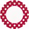 8 RUBY RED DOTS 9" PLATE