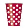 6 RUBY RED DOTS 12OZ CUPS