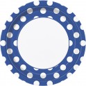8 RYL BLUE DOTS 9" PLATE