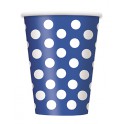 6 RYL BLUE DOTS 12OZ CUPS