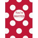 8 RUBY RED DOTS INVITES