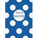 8 ROYAL BLUE DOTS INVITES