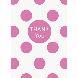 8 HOT PINK DOTS THNK YOU NOTES