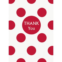 8 RUBY RED DOTS THNK YOU NOTES
