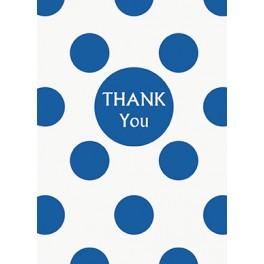 8 RYL BLUE DOTS THNK YOU NOTES