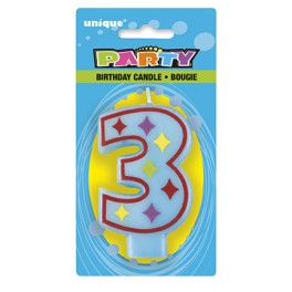 DECORATIVE BIRTHDAY CANDLE "3"