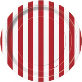 8 RED STRIPE 7" PLATES