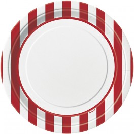 8 RED STRIPE 9" PLATES