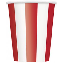 6 RED STRIPE 12OZ CUPS