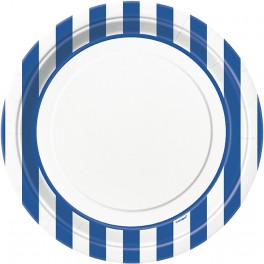 8 RYL BLUE STRIPE 9" PLATES