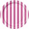 8 HOT PINK STRIPE 7" PLATES