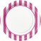 8 HOT PINK STRIPE 9" PLATES