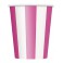 6 HOT PINK STRIPE 12OZ CUPS
