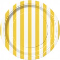 8 YELLOW STRIPE 7" PLATES
