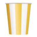 6 YELLOW STRIPE 12OZ CUPS