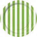 8 LIME GRN STRIPE 7" PLATES
