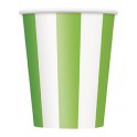 6 LIME GRN STRIPE 12OZ CUPS