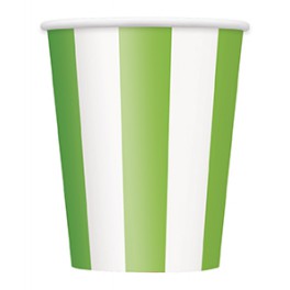 6 LIME GRN STRIPE 12OZ CUPS