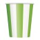 6 LIME GRN STRIPE 12OZ CUPS
