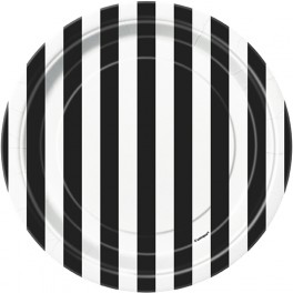 8 BLACK STRIPE 7" PLATES