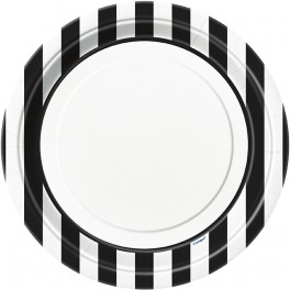 8 BLACK STRIPE 9" PLATES