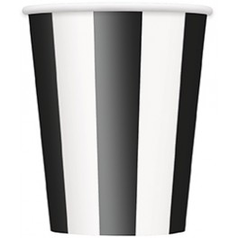 6 BLACK STRIPE 12OZ CUPS