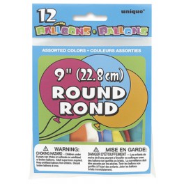 12CT 9'' ROUND BALLOONS