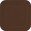 16 BROWN 7" SQR PLATES