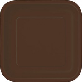 16 BROWN 7" SQR PLATES