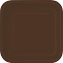 14 BROWN 9" SQR PLATES