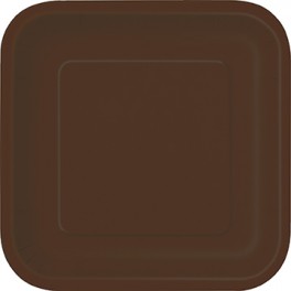 14 BROWN 9" SQR PLATES