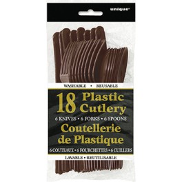 18 ASST CUTLERY BROWN