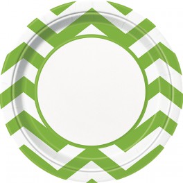 8 LM GRN CHEVRON 9" PLATE