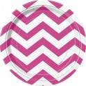 8 HOT PINK CHEVRON 7" PLATE
