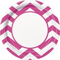 8 HOT PINK CHEVRON 9" PLATE